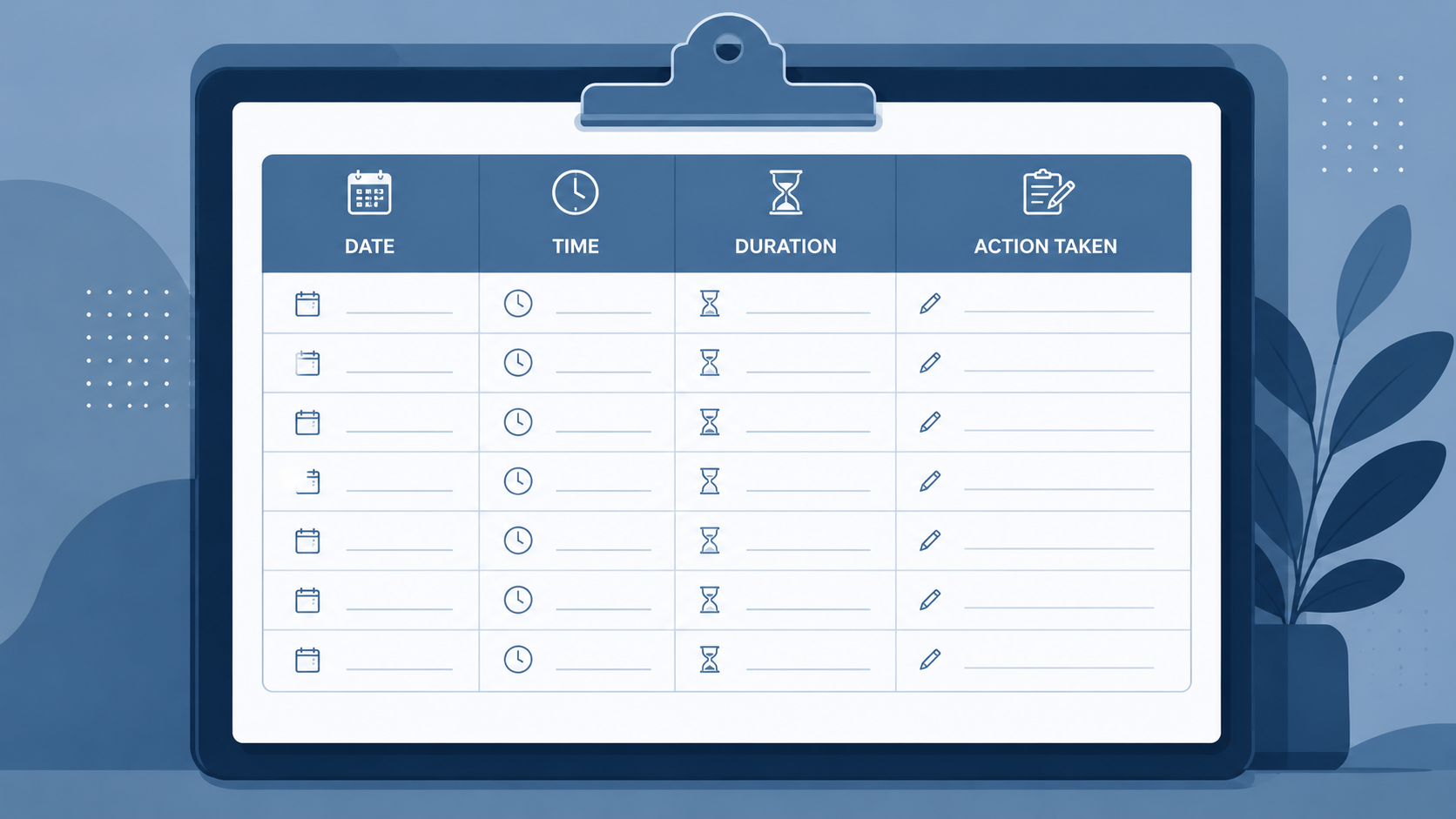 Infographic template layout for an apartment noise incident log sheet